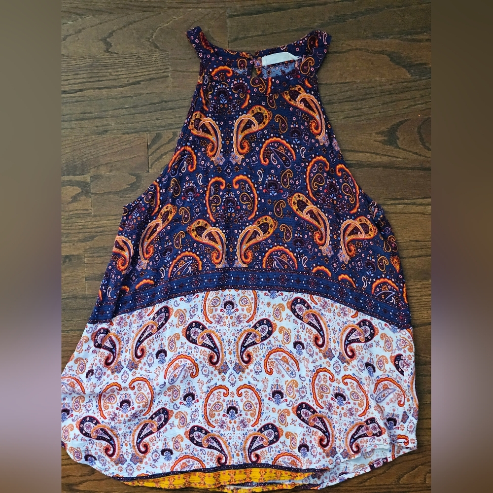 Women's Sophie Rue High Neck Sleeveless Paisley Floral Boho Top. Size M